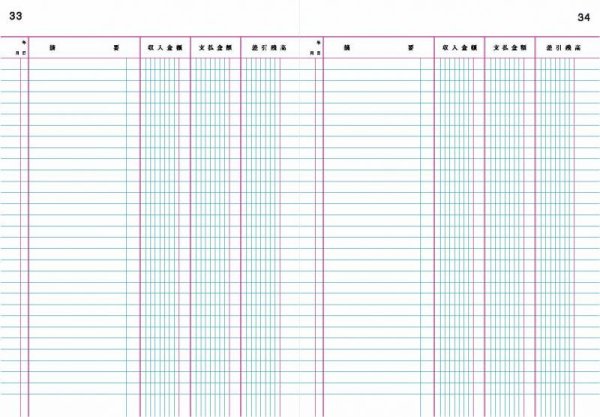 チ-101三色刷りルーズリーフ元帳B5 26穴コクヨ（kokuyo）手書き経理関係帳簿